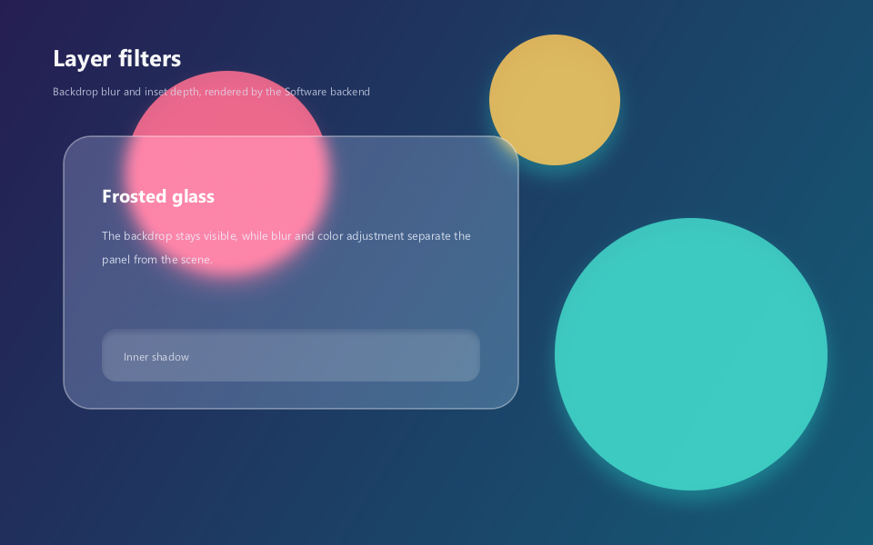 Frosted glass panel with an inner-shadow input field